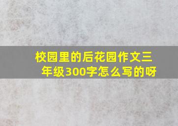 校园里的后花园作文三年级300字怎么写的呀