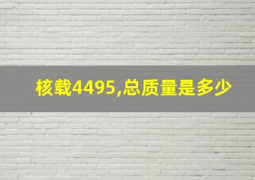 核载4495,总质量是多少