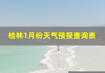 桂林1月份天气预报查询表