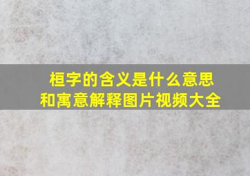 桓字的含义是什么意思和寓意解释图片视频大全