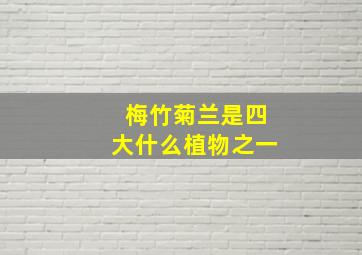 梅竹菊兰是四大什么植物之一