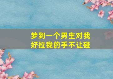 梦到一个男生对我好拉我的手不让碰