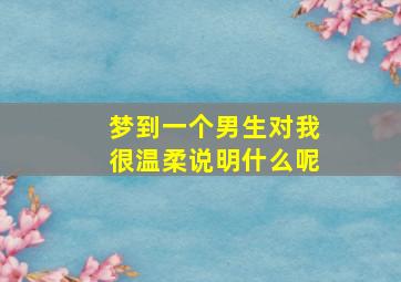 梦到一个男生对我很温柔说明什么呢