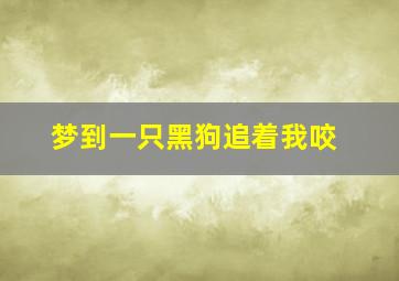 梦到一只黑狗追着我咬