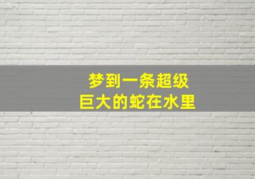 梦到一条超级巨大的蛇在水里