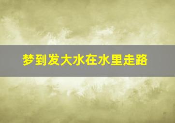 梦到发大水在水里走路