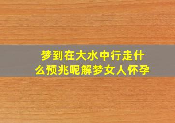 梦到在大水中行走什么预兆呢解梦女人怀孕