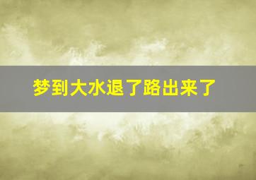 梦到大水退了路出来了