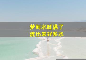 梦到水缸满了流出来好多水