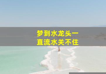 梦到水龙头一直流水关不住