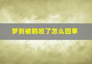 梦到被鹅咬了怎么回事