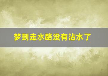 梦到走水路没有沾水了