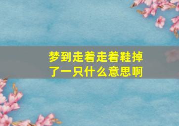 梦到走着走着鞋掉了一只什么意思啊