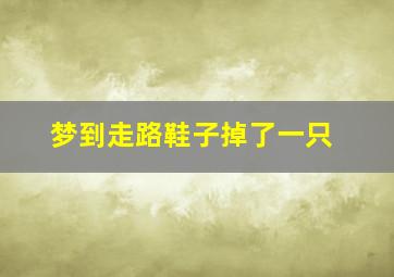 梦到走路鞋子掉了一只