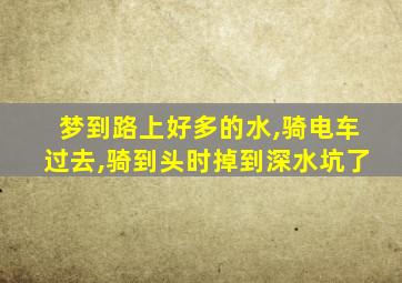 梦到路上好多的水,骑电车过去,骑到头时掉到深水坑了