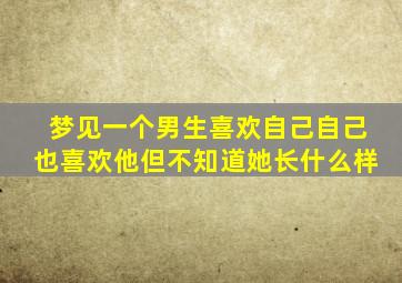 梦见一个男生喜欢自己自己也喜欢他但不知道她长什么样