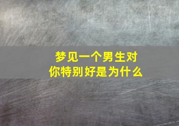 梦见一个男生对你特别好是为什么