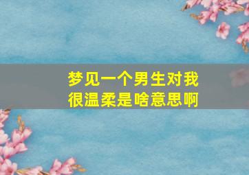 梦见一个男生对我很温柔是啥意思啊