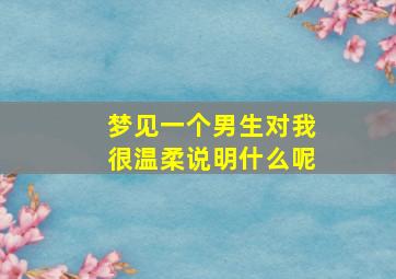 梦见一个男生对我很温柔说明什么呢