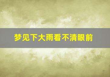 梦见下大雨看不清眼前