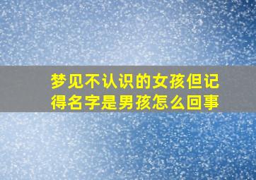 梦见不认识的女孩但记得名字是男孩怎么回事