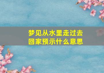 梦见从水里走过去回家预示什么意思