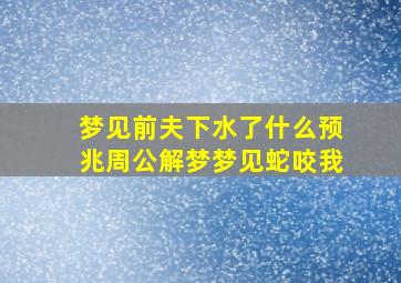 梦见前夫下水了什么预兆周公解梦梦见蛇咬我