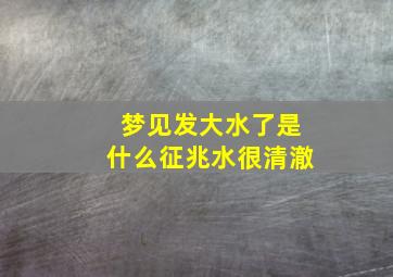 梦见发大水了是什么征兆水很清澈