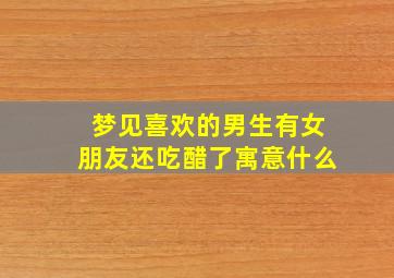 梦见喜欢的男生有女朋友还吃醋了寓意什么