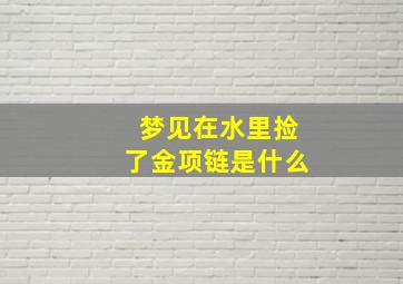 梦见在水里捡了金项链是什么