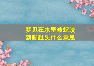 梦见在水里被蛇咬到脚趾头什么意思