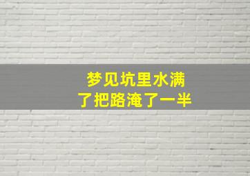 梦见坑里水满了把路淹了一半