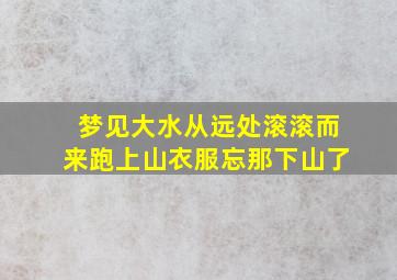 梦见大水从远处滚滚而来跑上山衣服忘那下山了