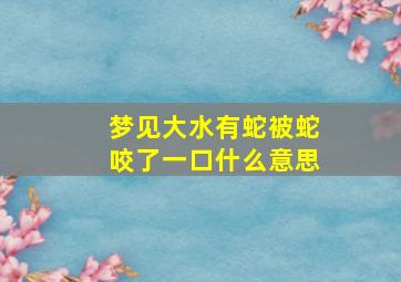 梦见大水有蛇被蛇咬了一口什么意思