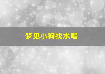 梦见小狗找水喝