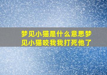 梦见小猫是什么意思梦见小猫咬我我打死他了