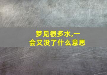 梦见很多水,一会又没了什么意思