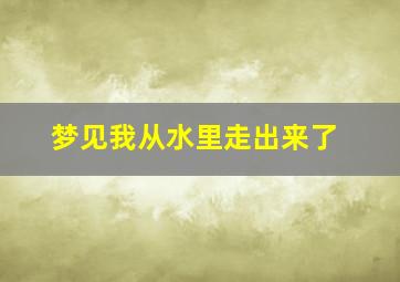 梦见我从水里走出来了