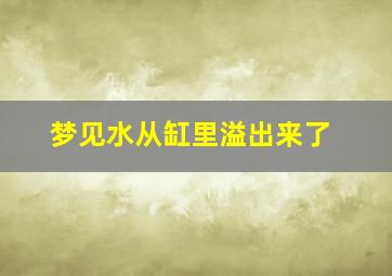 梦见水从缸里溢出来了