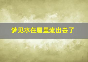 梦见水在屋里流出去了