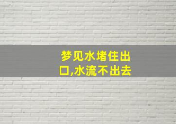 梦见水堵住出口,水流不出去