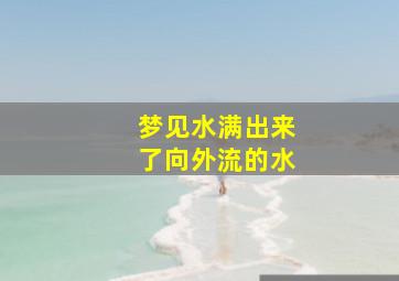 梦见水满出来了向外流的水