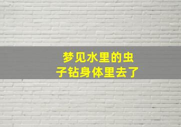 梦见水里的虫子钻身体里去了