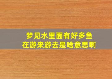 梦见水里面有好多鱼在游来游去是啥意思啊