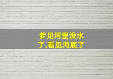 梦见河里没水了,看见河底了