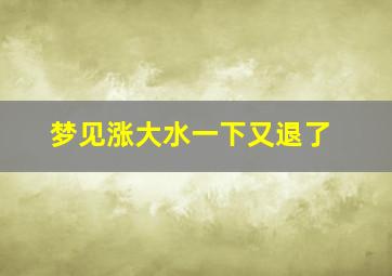 梦见涨大水一下又退了