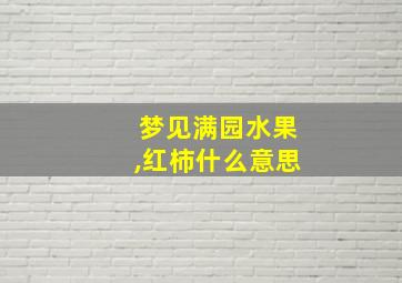 梦见满园水果,红柿什么意思