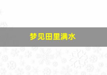 梦见田里满水