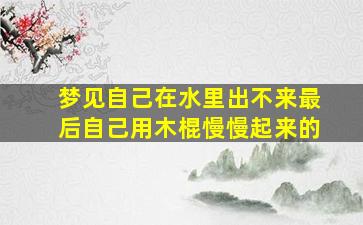 梦见自己在水里出不来最后自己用木棍慢慢起来的