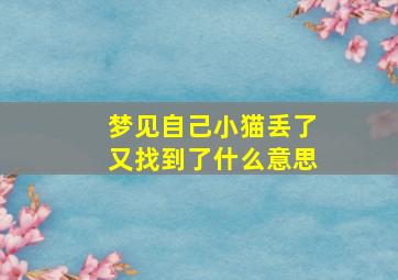 梦见自己小猫丢了又找到了什么意思